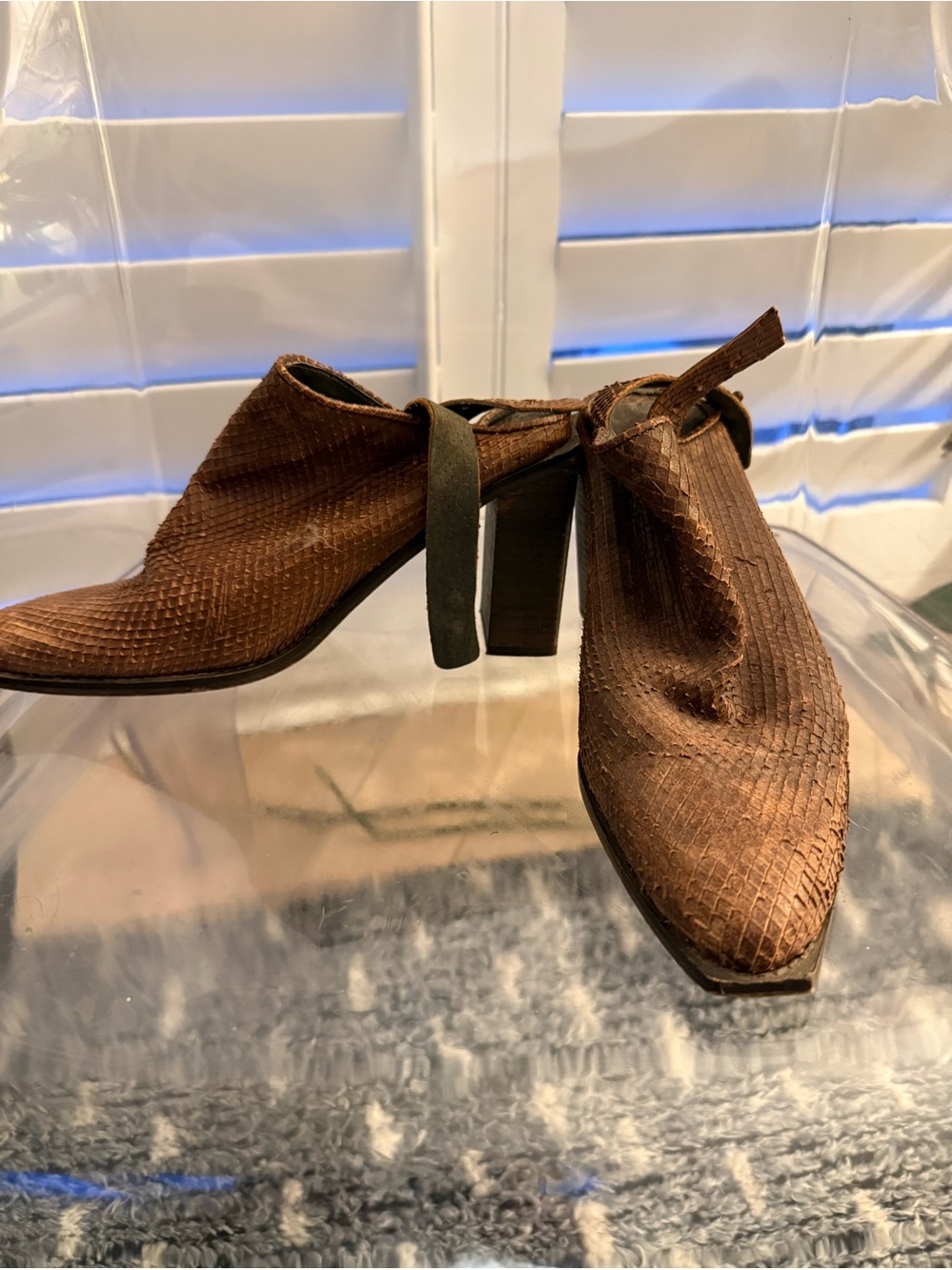 Free People brown snakeskin heeled slingbacks size 11
